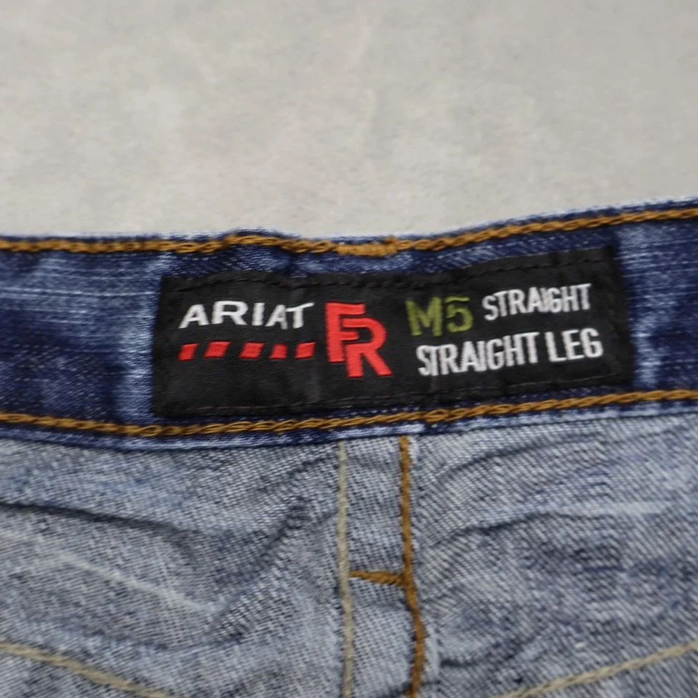 Ariat Jeans Mens 33x32 Medium Wash M5 Straight Wide Leg Relax Flame Resistant